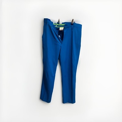 IZOD Golf Men s Slim Fit Khaki Pants Blue Solid Flat Front Golf 33x30