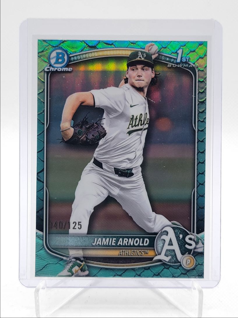 JAMIE ARNOLD 2025 BOWMAN CHROME DRAFT 1ST AQUA REPTILIAN /125 Q2754