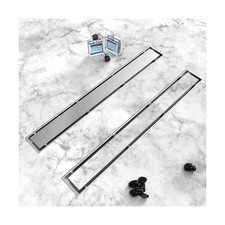 Shower Drain, 2 in 1 Linear Shower Drain 24 Inch Brushed Nickel , 304 Stainle...