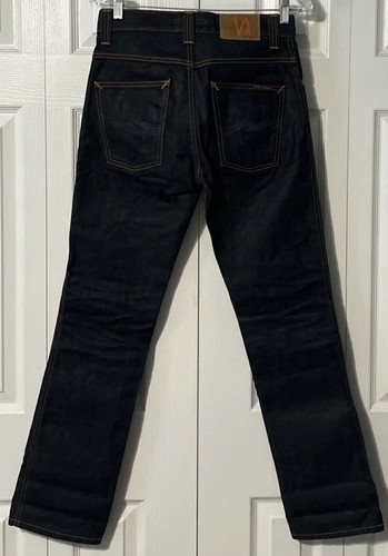 Nudie Jeans NWOT Slim Jim Dry 46 Dips Mid Rise Extra Dark Wash Jean 28x30 - Picture 13 of 13