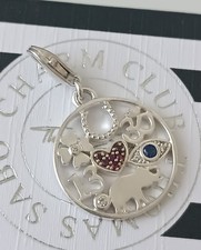 Thomas Sabo Charm Glücksanhänger Elefant Auge Herz Kleeblatt 925 Sterlingsilber 
