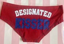 NWT VTG 2011 Victoria's Secret PINK Cotton Low-Rise Hipster "Designated Kisser"