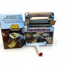 Vintage Marcato Raviolissima Pasta Ravioli Maker Italy Attachment With Cutter