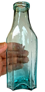 Antique Western Spice Bottle Rolled Lip Idaho Mining Camp Puzzle Lightning Seam