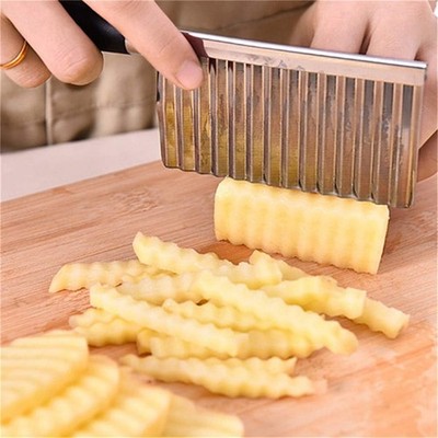InfantLY Bright Kitchen Knives Stainl Steel Vetable Fruit Wavy Cutter