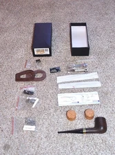 MUXIANG Ebony Wooden Smoking Pipe 9mm Filter Straight Stem Tobacco Pipe 10 Tools