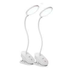 2 Pack Clip on Lamp,Battery Powered Reading Lamp,Clip on Light for Bed Clip on