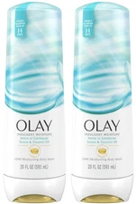 2Pk OLAY Indulgent Moisture Body Wash Notes of Caribbean Guava &Coconut Oil 20oz
