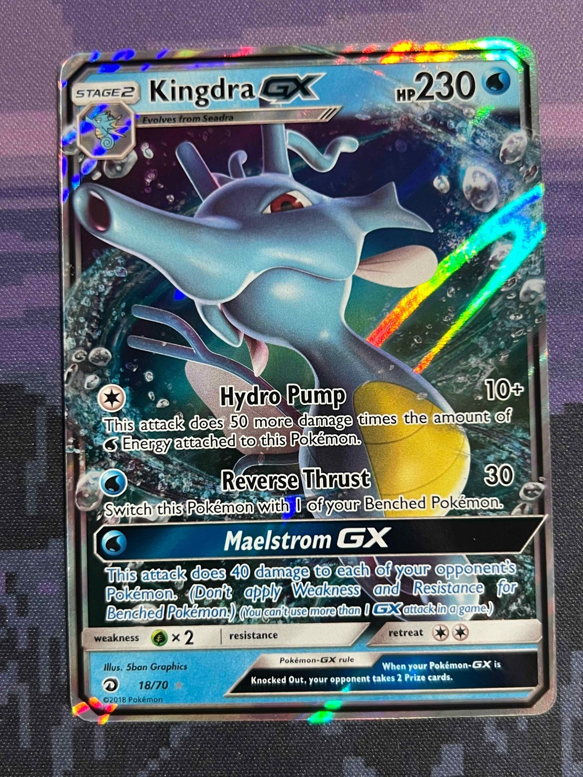 Kingdra GX 18/70 Pokemon Dragon Majesty Rare GX Near Mint Card NM 1