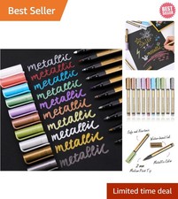 Metallic Marker Set 10 Colors for Crafts, DIY, and Festive Decorations