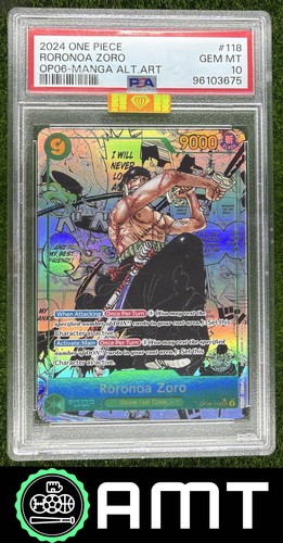 Roronoa Zoro PSA 10 2024 One Piece Secret #OP06-118 Manga Art MBA GOLD DIAMOND