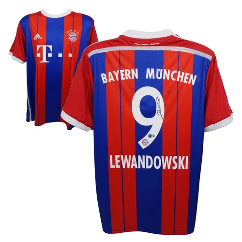 Robert Lewandowski Signed Bayern Munich Soccer Jersey #9 with Beckett COA