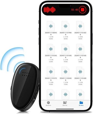 Voice Activated Digital Voice Recorder 64GB | Work, Meetings, iPhone & Android