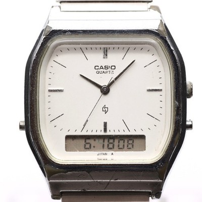Rare Vintage Casio AQ-340 Ana-Digi Quartz Watch 1980s Retro Future Japan Working
