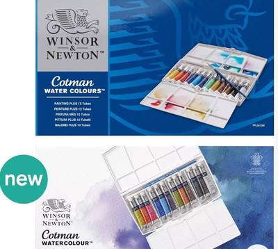 Cotman Watercolor Paint Set, 12 Colors, 8Ml (0.27-Oz) Tubes W/ Brush New