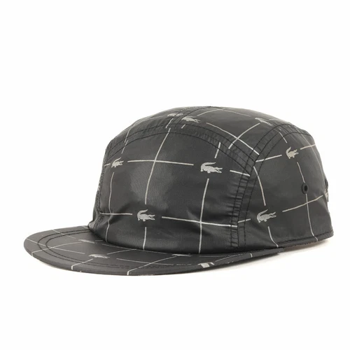 Suprême LACOSTE L ! Casquette de camp en nylon VE Grid (grid cap) chapeau noir occasion BEEG 0