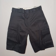 Dickies Mens Loose Fit Cargo Short Size 34 Black 13" Inseam WR888BK
