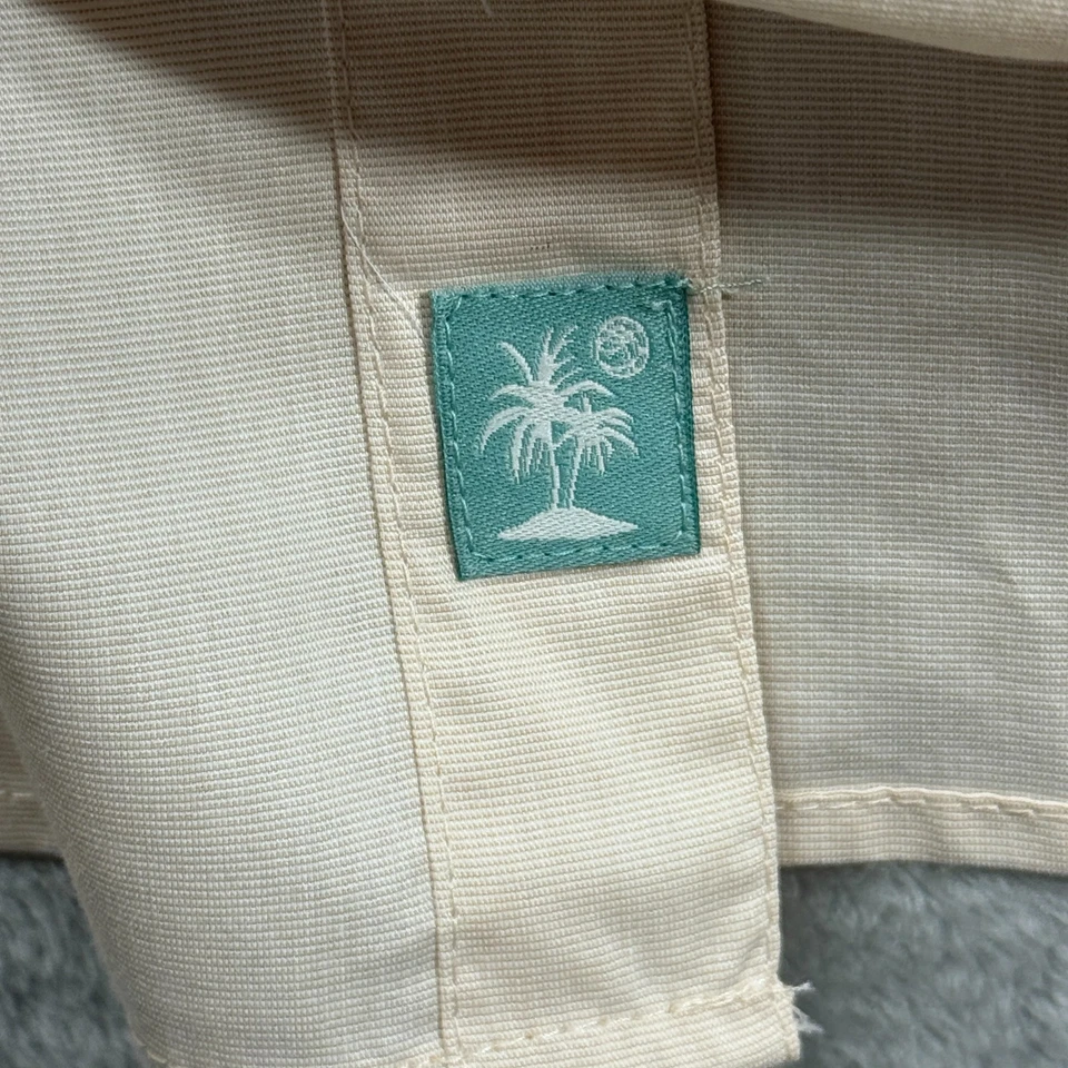 Free Planet Mens 4X Hawaiian Shirt Beige Short Sleeve Cotton Blend Pocket Casual - Image 4 of 4