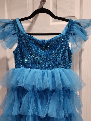 NWOT Alisa & Leo Girl Teal Dress Party Special Occasion Sequins Size 11   - Picture 2 of 6