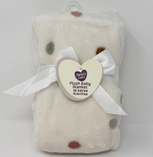 Parents Choice Neutral Colorful POLKA DOTS Plush Baby Blanket 30 in x 36 in
