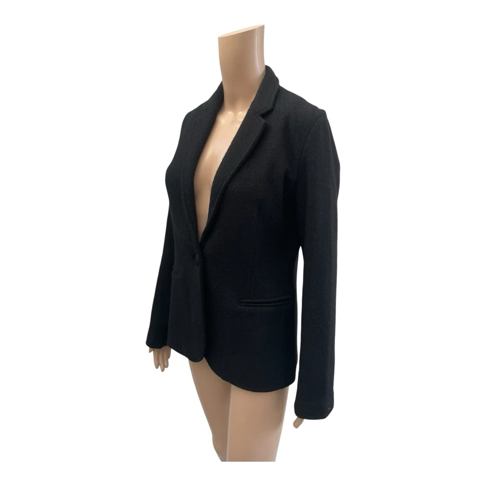 Chaqueta Blazer Laura Ashley Mujer Negra 100% Lana Cuello Talla S AU 8 Foto 4 de 4