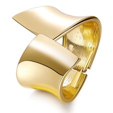 18K Gold Plated Wide Chunky Gold Cuff Bracelets for Women Chunky Bangle Bracelet