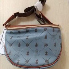 Moomin m6Y Blue Leather Shoulder Bag New Adjustable Strap Outdoor  Daily Use