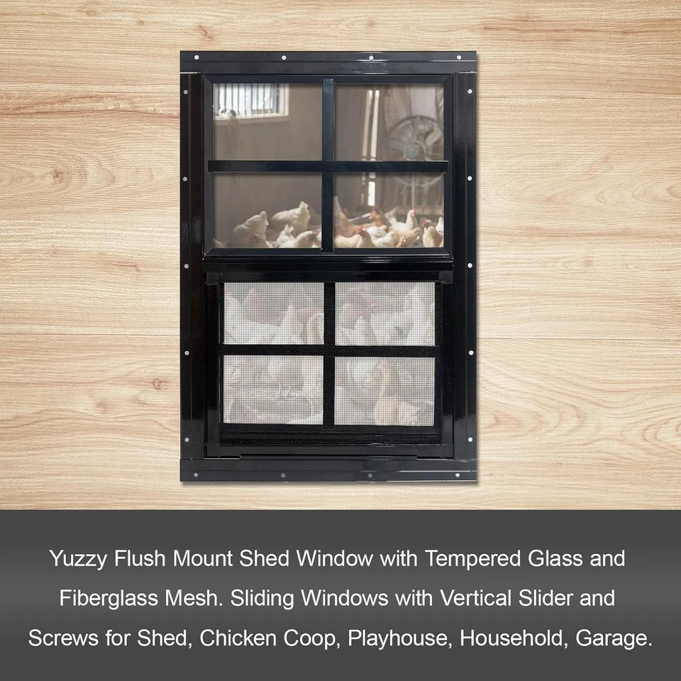 Durable 4" x 2" Aluminum Sliding Shed Windows with Tempered Glass - 2 Pack - Image 4 of 4