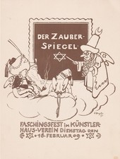 Adolf Hengeler - Invitation Au Carnaval De Munich Miroir Magique 1909