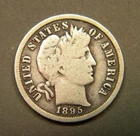 Scarce Original 1895-S U.S. Barber Dime Coin
