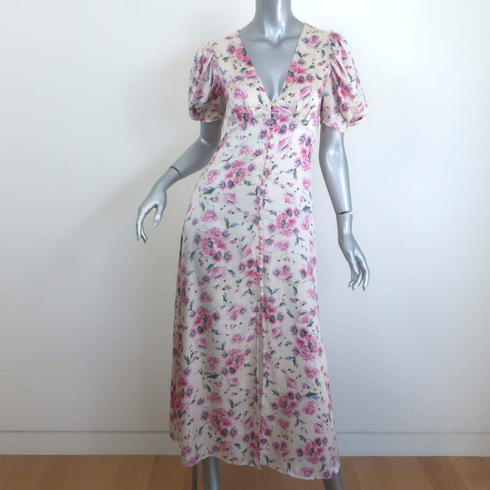 chinese dress ladies Spaghetti Strap Button-Down Criss Cross Back Floral Maxi Dress main image 1