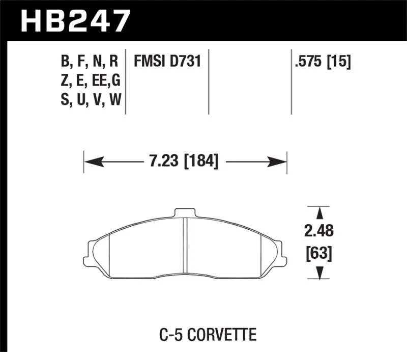 Hawk se adapta a 04-09 Cadillac XLR / 01-04 Corvette Z06 / 05-06 Pontiac GTO DTC-60 Race Foto 2 de 4