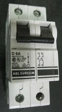 ABL Sursum  2DU6 D 6A Circuit Breaker 2 Pole 480V