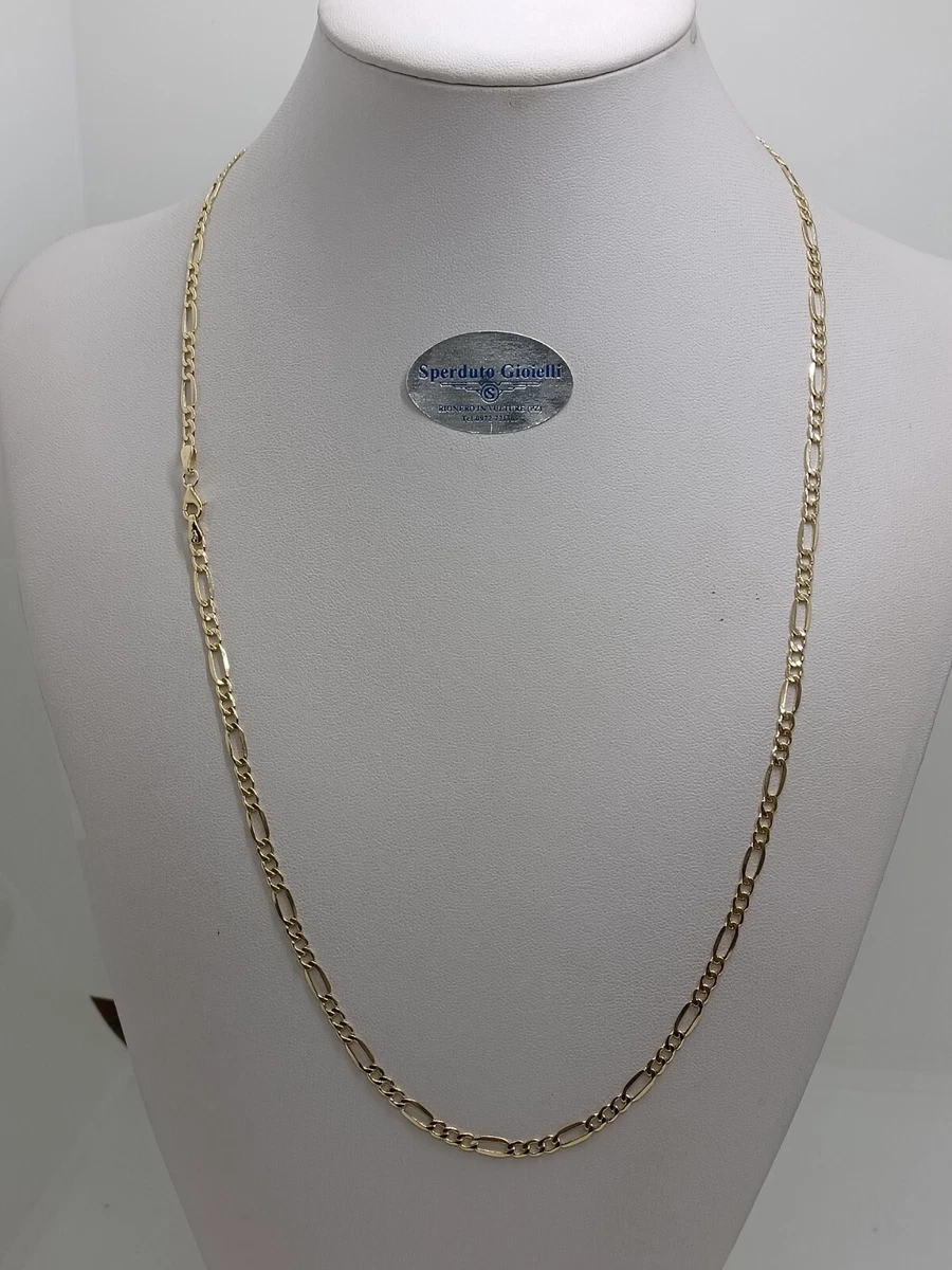 Collana Girocollo Uomo Donna In Oro Giallo 18 Karati 750% Catena Rolò