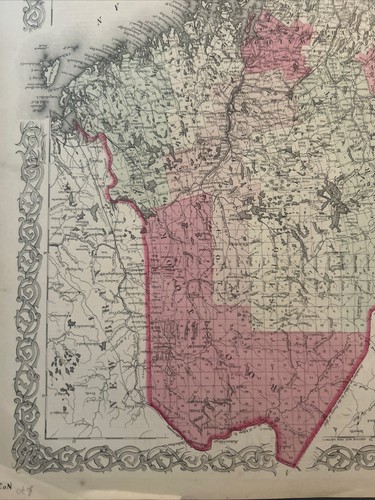 Mappa Stati Unti; J. H. Colton carta del Maine 1855 - Picture 4 of 7