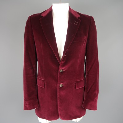 Paul Smith Größe 40 Burgunder Samt Einreiher Sportjacke