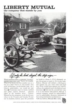 1961 Liberty Mutual Insurance: Obeyed Stop Sign Vintage Print Ad