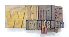Vintage Letterpress 17 Mix Letters Wood Type Printers Block Collection BL-204