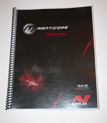 Minelab Manticore Metal Detector - Color Instruction Manual 8 ½ x 11 