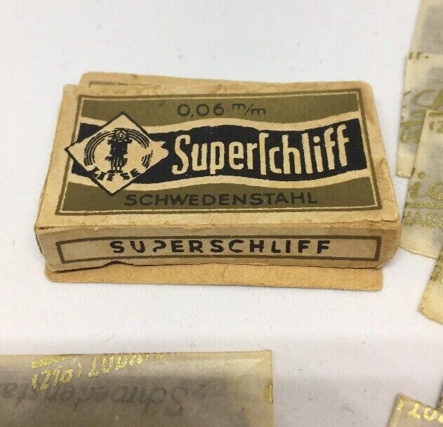 VTG Lot of 7 J. Liese Superschliff Shaving Safety Razor Blades Made in Germany