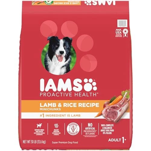 IAMS Proactive Health Minichunks Lamb Rice Dog Food 30 lb Complete Nutrition