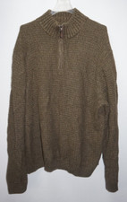 Tasso Elba Heather Olive Green 1/4 Zip Pullover Sweater Shirt Mens Sz XL