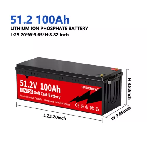 48V(51.2V) 100Ah LiFePO4 Battery 200A BMS for Golf Cart Marine Solar Off-Grid - Picture 1 of 9