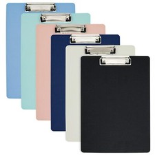 Plastic Clipboards Assorted Colors Low Profile Office 12.5x9 in 6 Pack