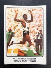 VINCE MATTHEWS STICKER SPORT CHAMPION 1973 # 45 PANINI NEW NEAR MINT RARE