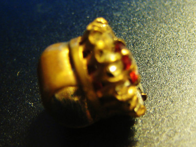 Coulant De Sautoir Vintage - Fleur Pavée De Strass Coeur Rouge - Début 1900, Très Bon état