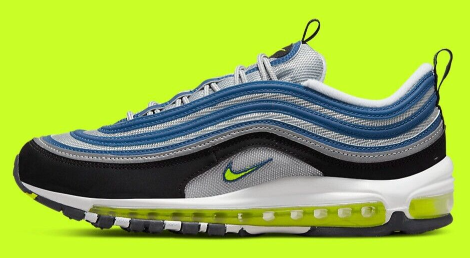 Nike Air Max 97 OG Atlantic Blue Voltage Yellow DM0028-400 Mens Sneakers New