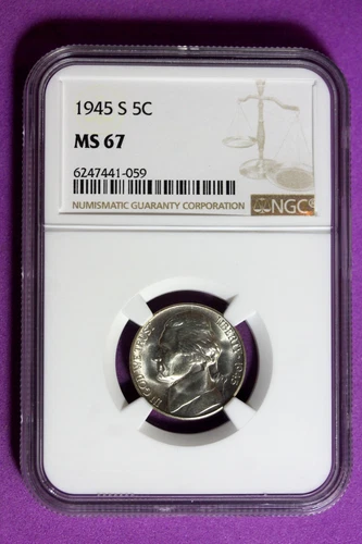 1945 S NGC MS67 Jefferson War Nickel #B33762