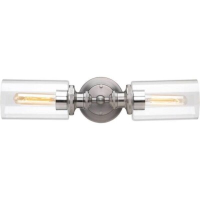 Progress Lighting Archives 18.5'' Antique Nickel Etched Glass Bathroom Light 
