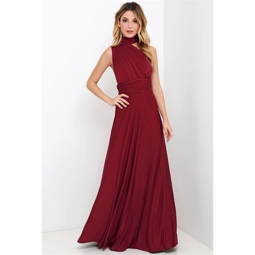 Women's Evening Multi Way Wrap Bridesmaid Long Maxi Formal Convertible Dress - Picture 15 of 22